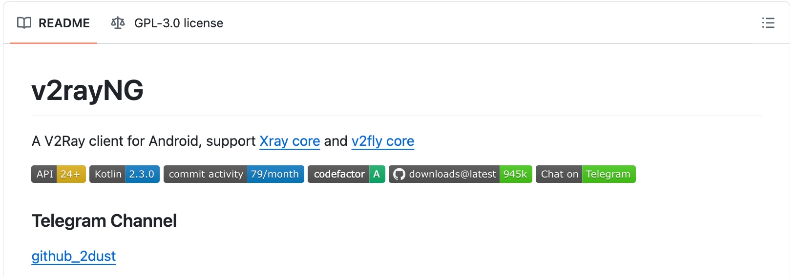 v2rayNG GitHub 下载页